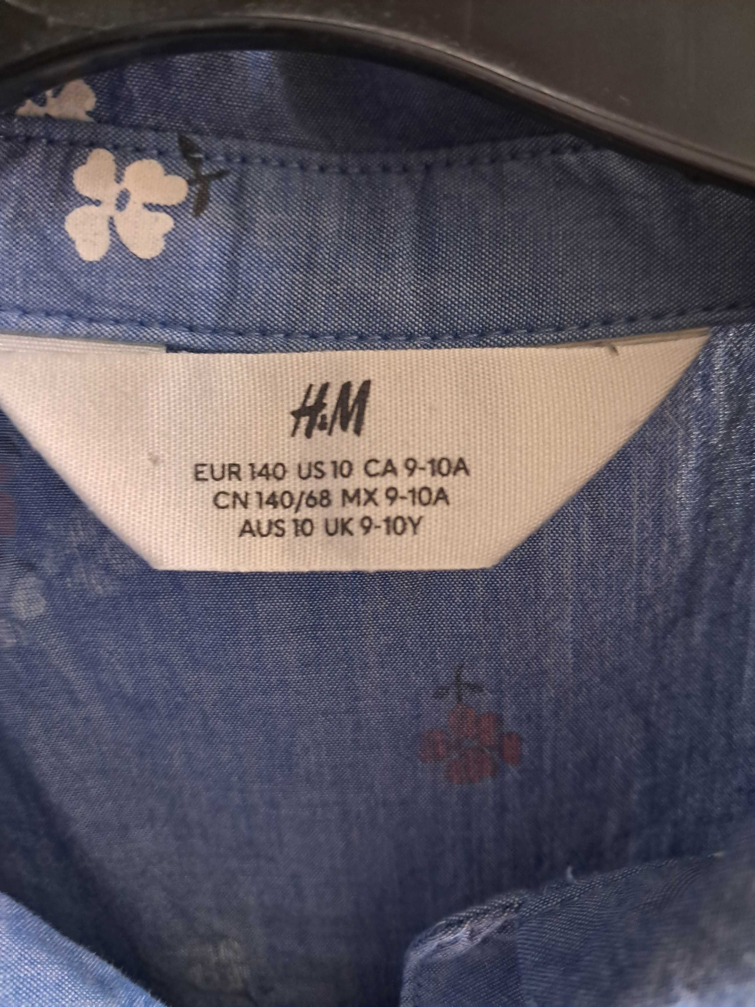 Bawełniana sukienka a'la jeans r.140 H&M