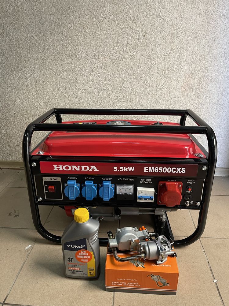 Бензиновий генератор/Газ Honda 5.5 KW Мідь