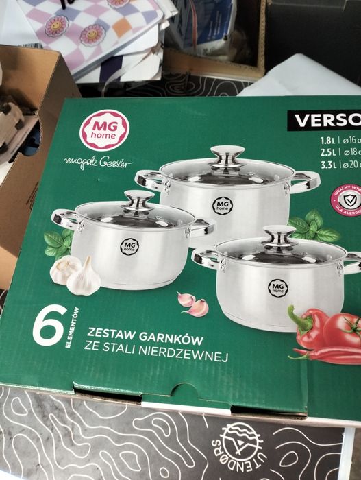 Garnki Verso 6 elementów nowe MG