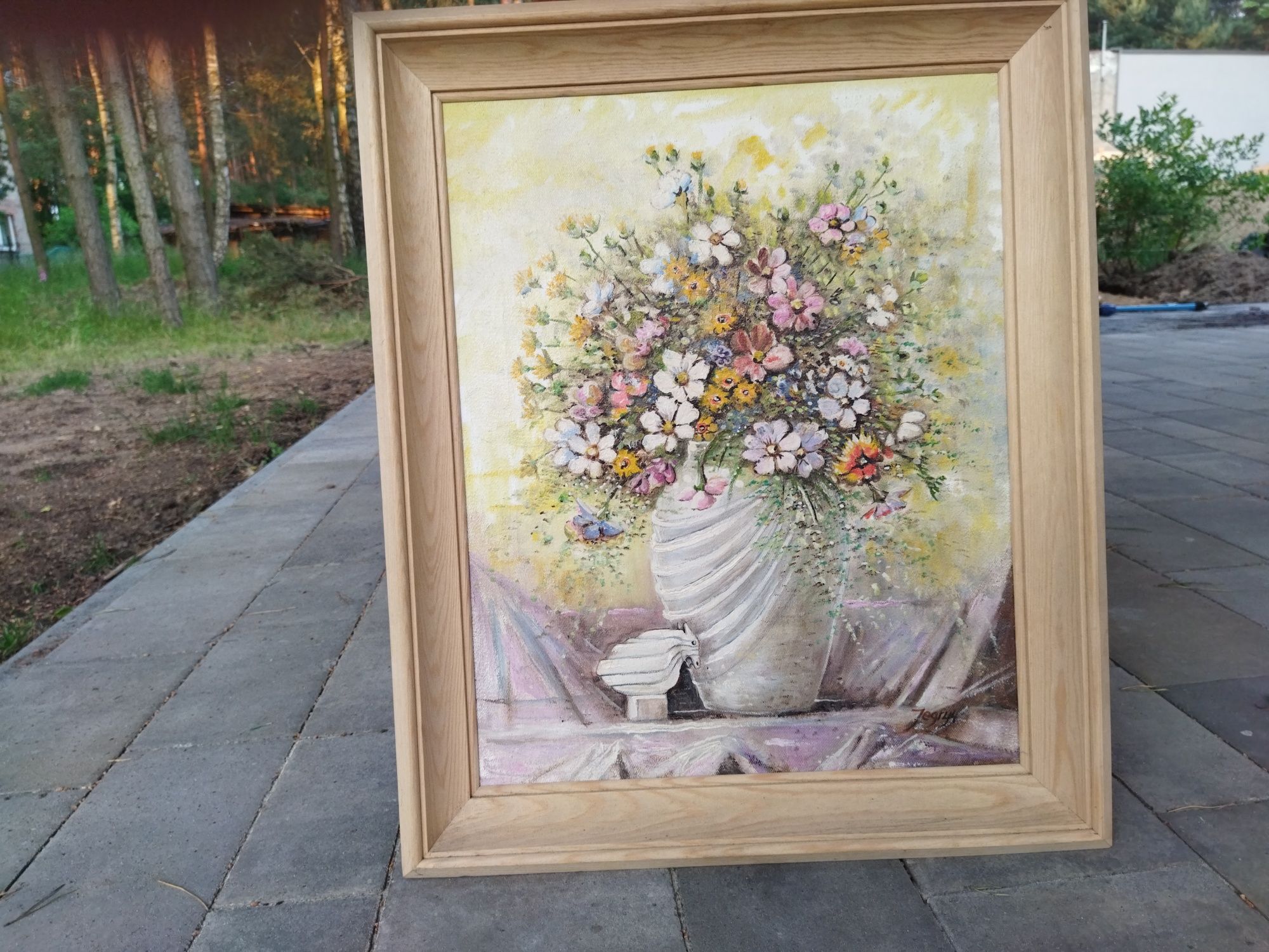 Obraz olejny bukiet kwiatów