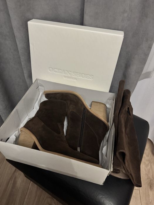 Козаки замшеві шоколадні чоботи черевики