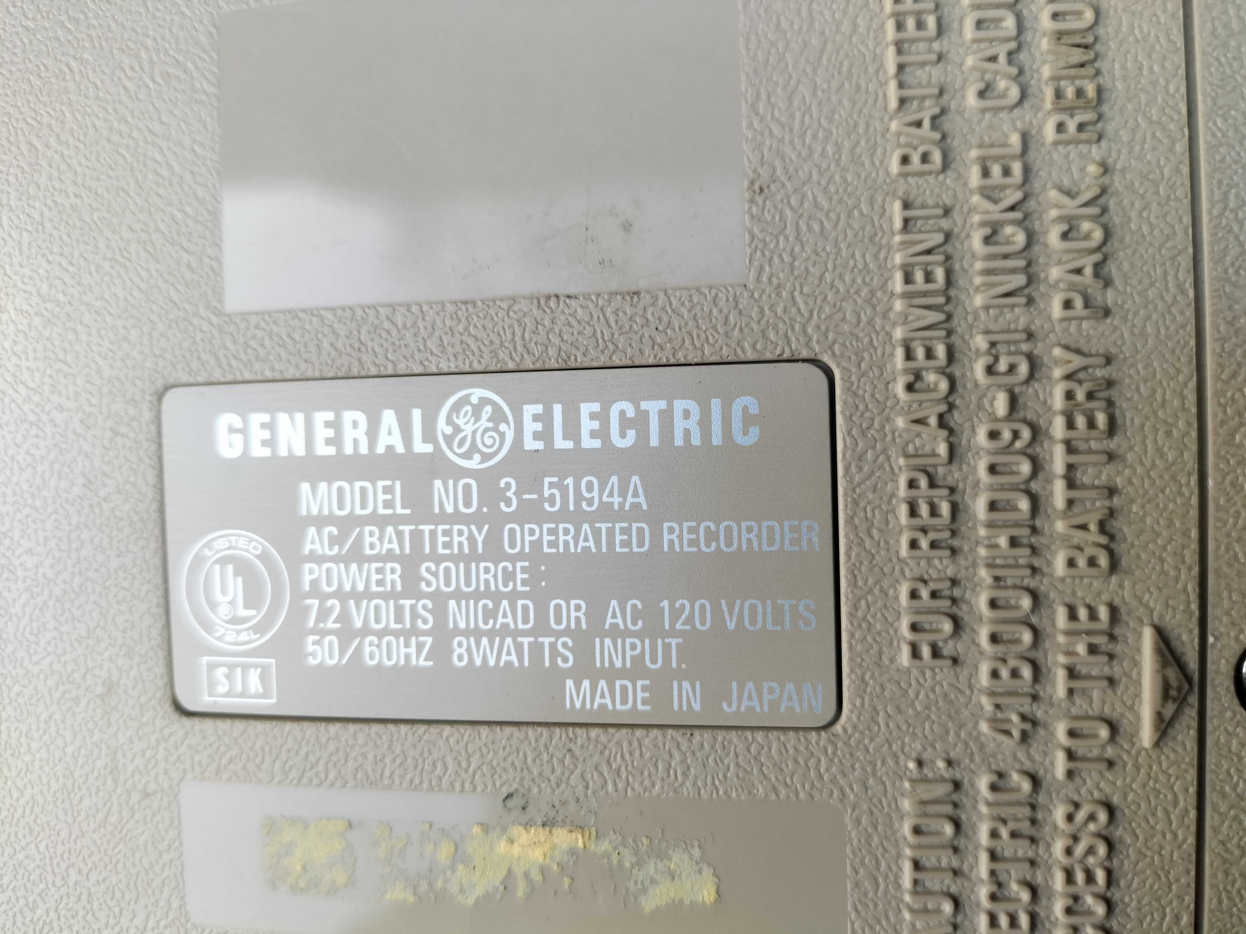 Magnetofon kasetowy General Electric 3-5194A unikat
