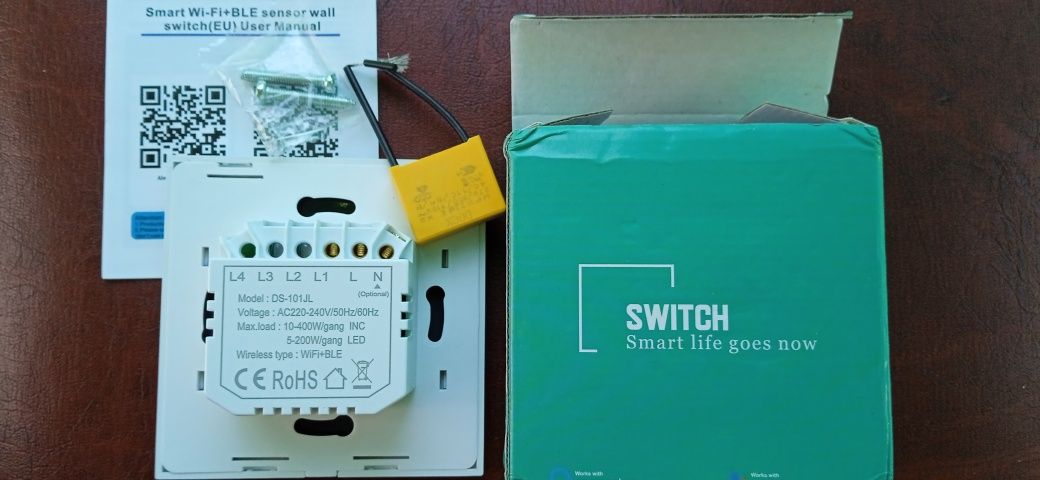 Tuya Розумний Wi-Fi Bluetooth сенсорний стінний вимикач Euro