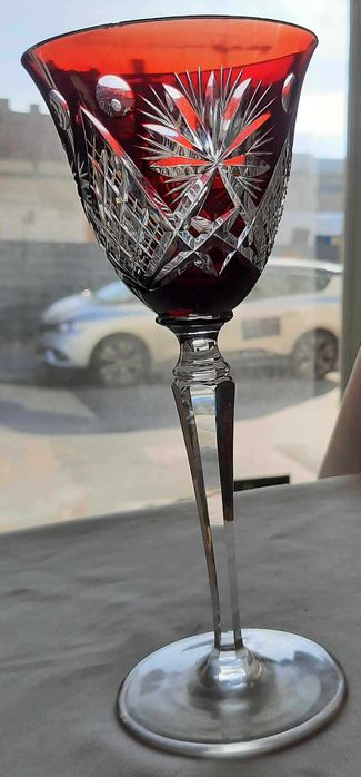 Huta Józefina Szklarska Poręba Rubinowy Kielich do Wina ok. 1920
