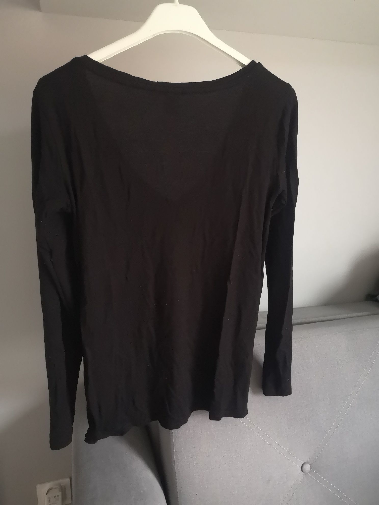 H&M Basic bluzka w serek 100% woskoza