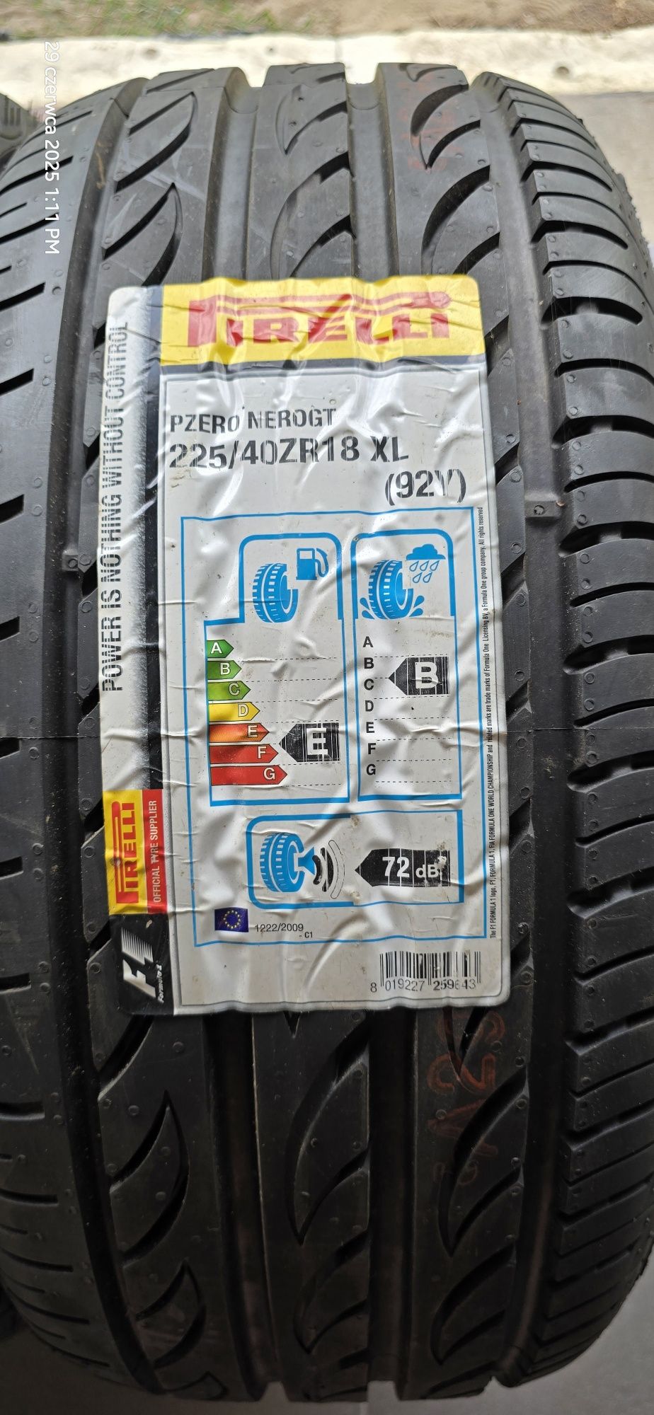 225 40 R18 XL Pirelli Pzero NeroGT 92Y Jak NOWE
