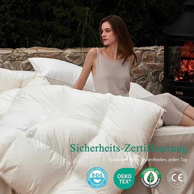 Kołdra puchowa 135x200 cm, lekka kołdra letnia z puchem gęsim 5334