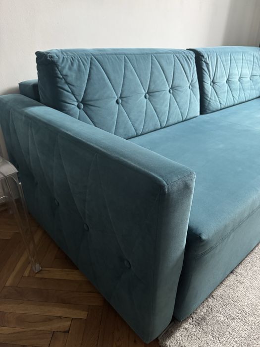 Sofa Agata Meble Belisa Turkus rozkladana z funkcja spania