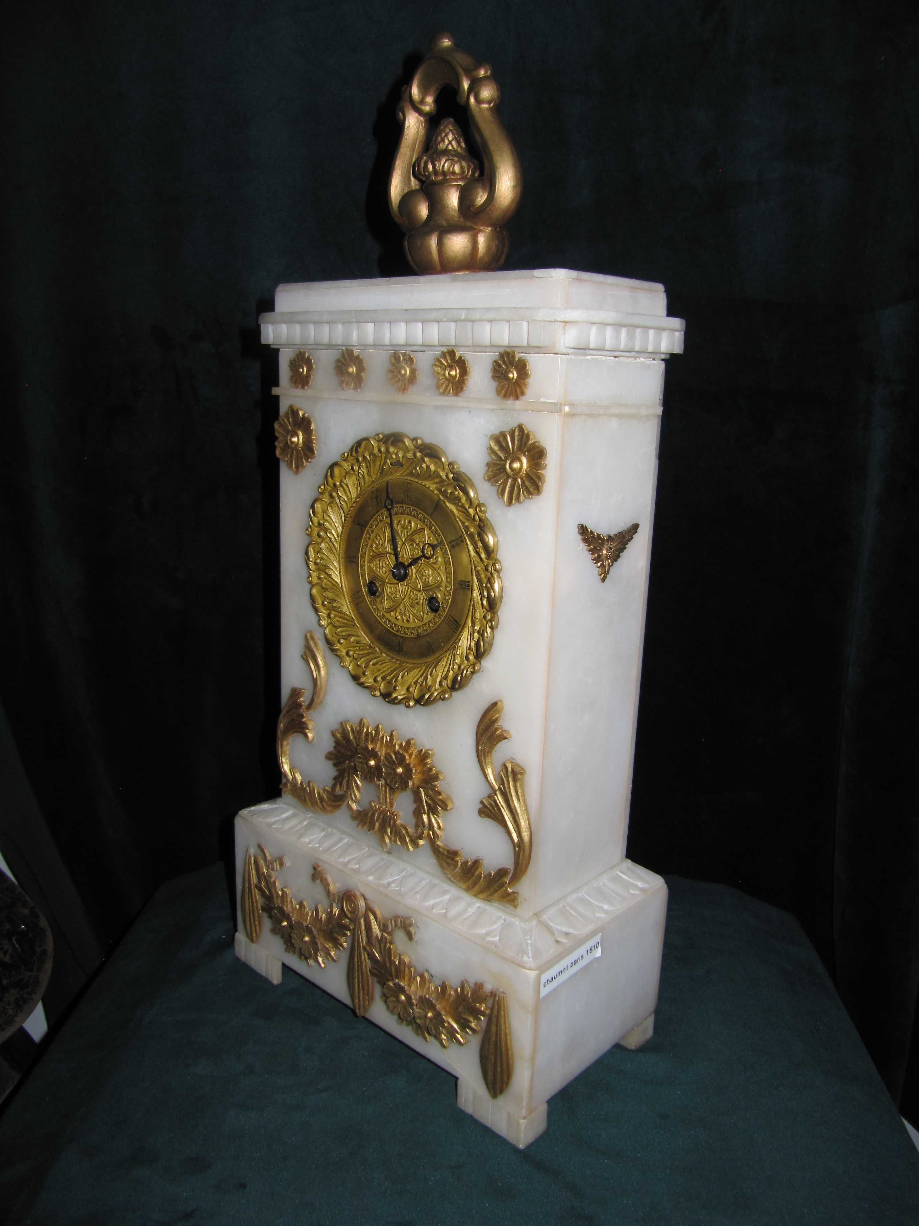 Empir-Alabaster Zegar Kominkowy Ok, 1839 r