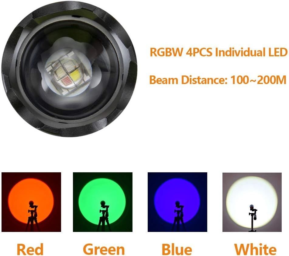 Taktyczna latarka LED Alonefire X004, 4 kolory, ładowalna, zielona,