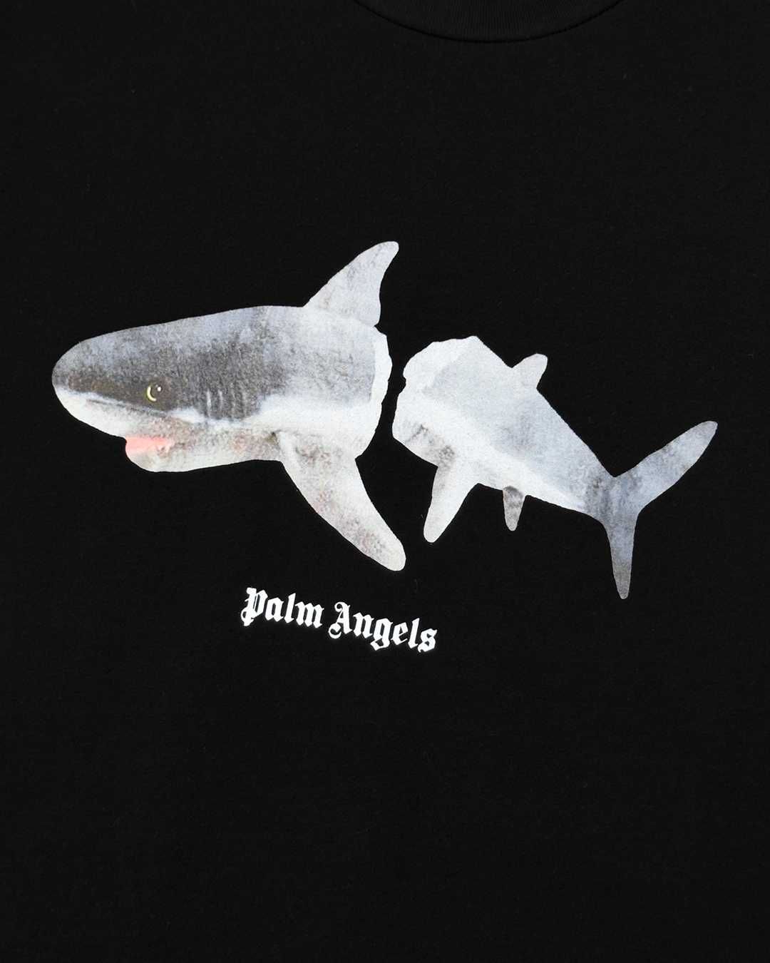 Футболка Palm Angels White Shark Classic Tee Black