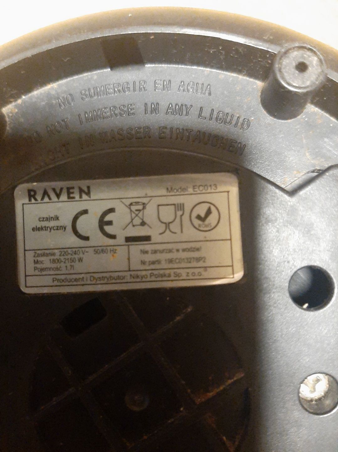 Czajnik elektryczny bezprzewodowy Łucznik WK 1800 S  Raven EC 013