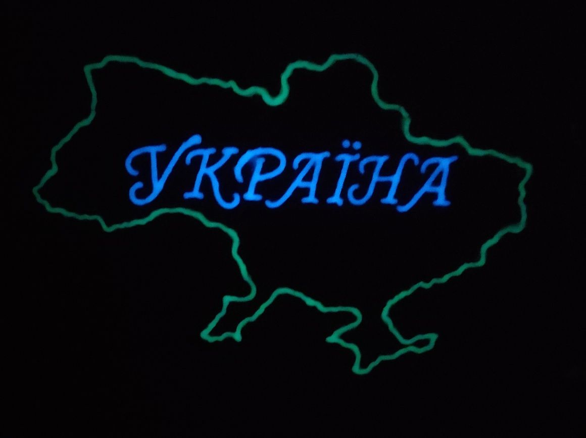 Карта Украины светящаяся в темноте