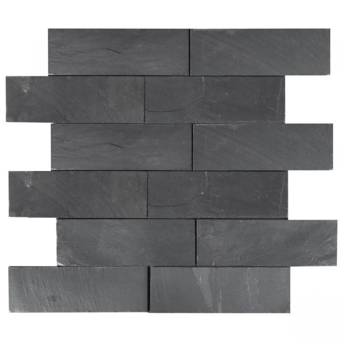Płytki Łupek Black Slate Naturalny 10x30x0,8-1,3 cm Elewacja Ściana