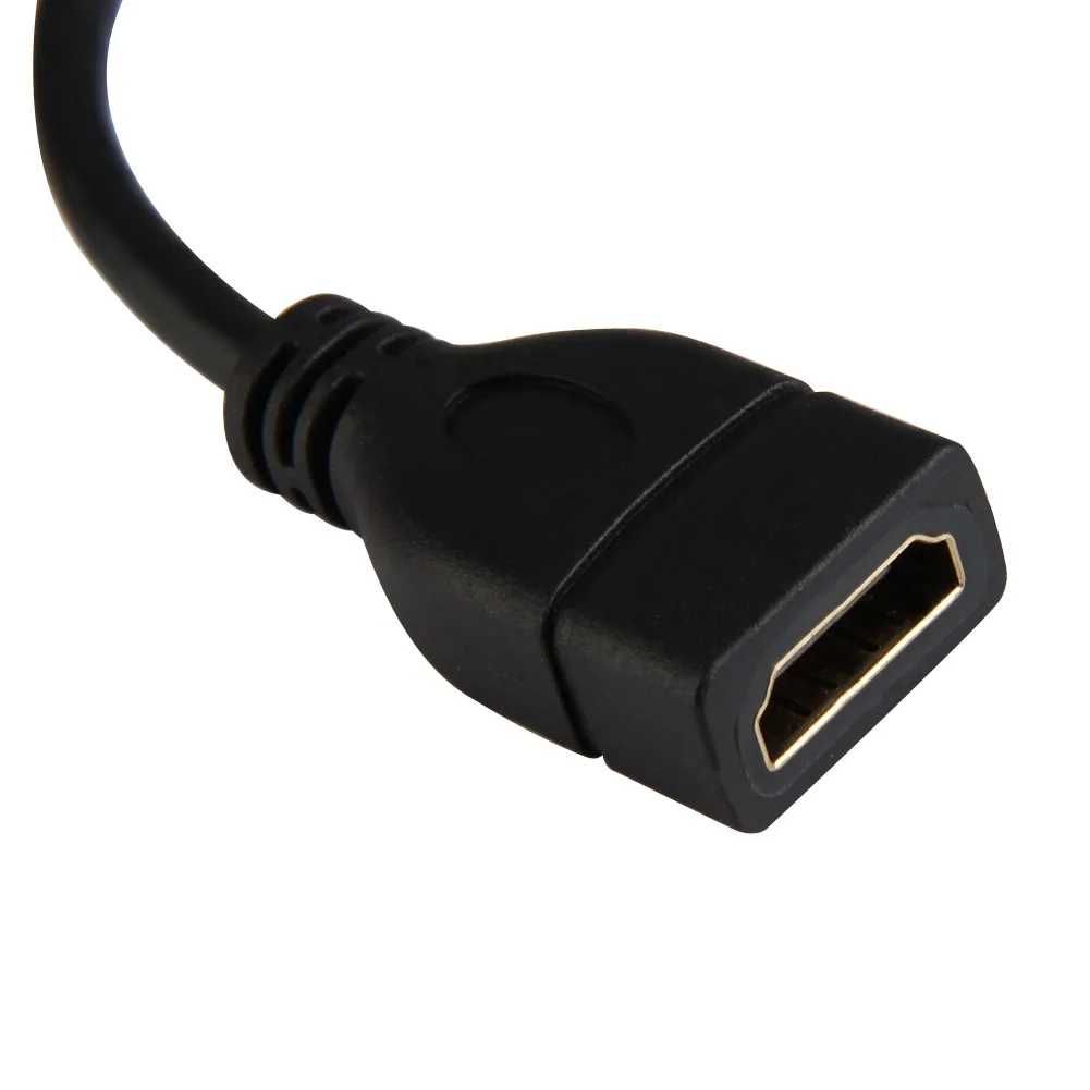 Cabo adaptador mini HDMI tipo D fêmea para micro HDMI tipo C macho