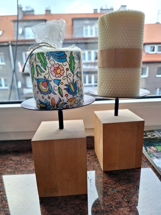 Świecznik drewniany