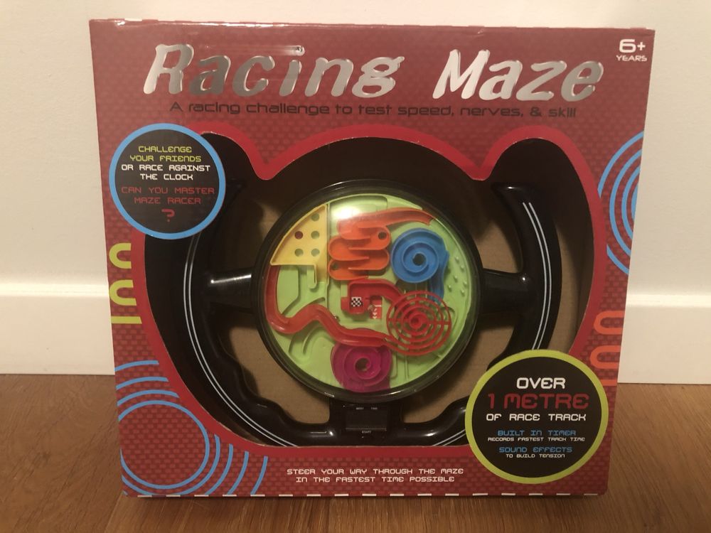 Racing Maze gra zręcznościowa, kierownica labirynt z kulka na czas- 6+