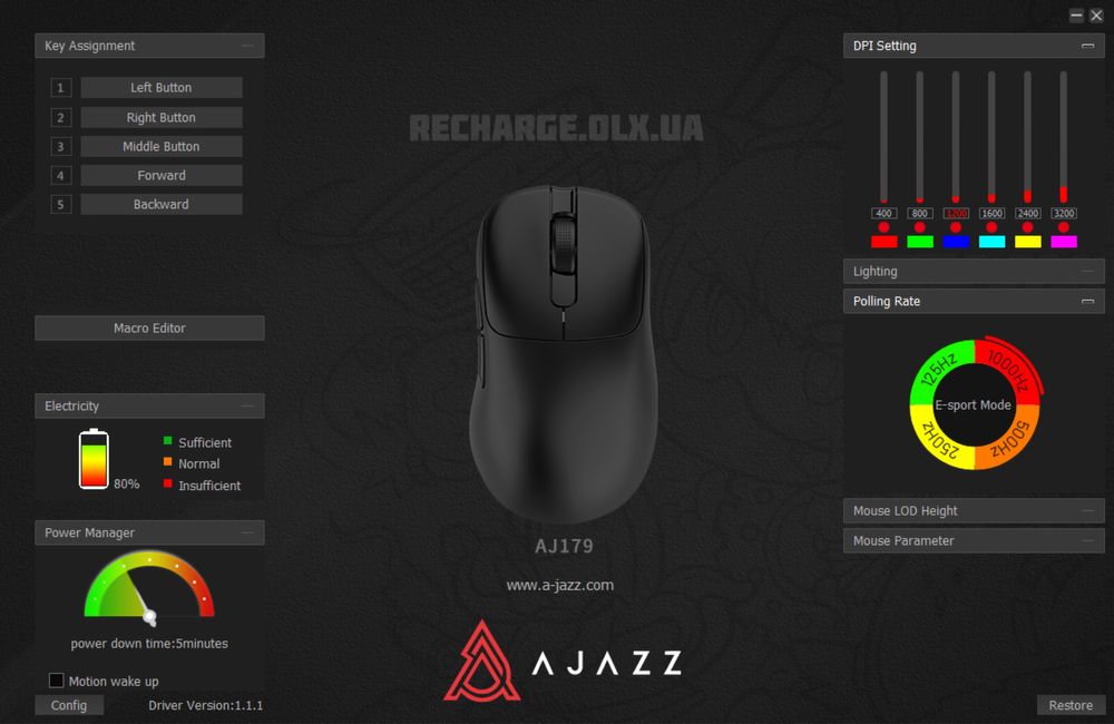 НОВІ Ajazz AJ179P PAW3395 Wireless | ІГРОВА МИШКА