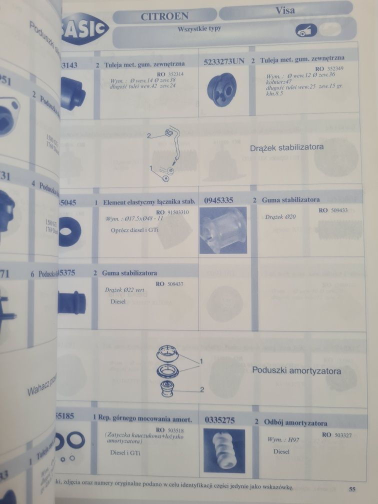 Katalog Sasic - elementy stalowo-gumowe. Książka
