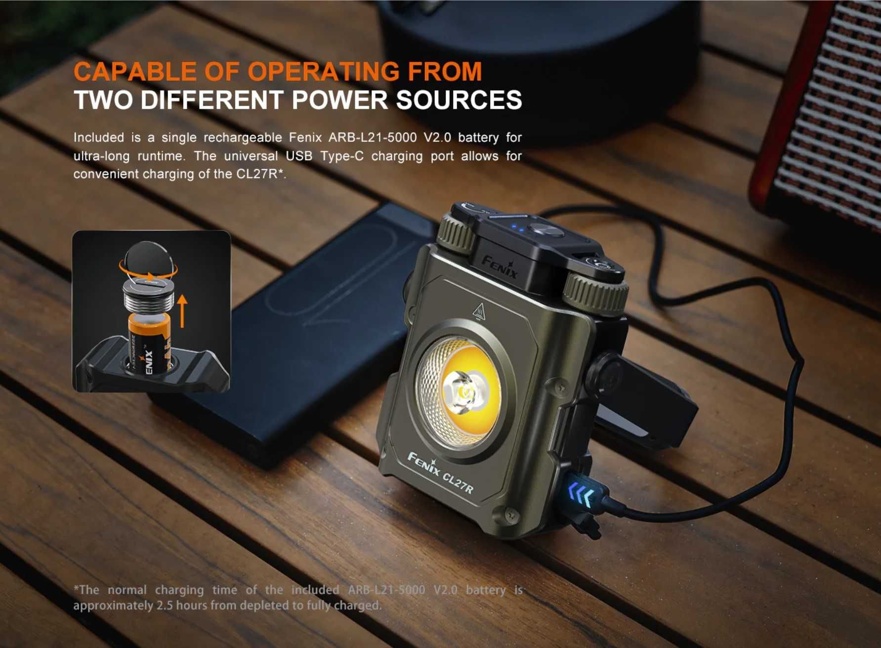Latarka Led Fenix CL27R Warsztat Camping Foto Biwak snop szeroki/wąski
