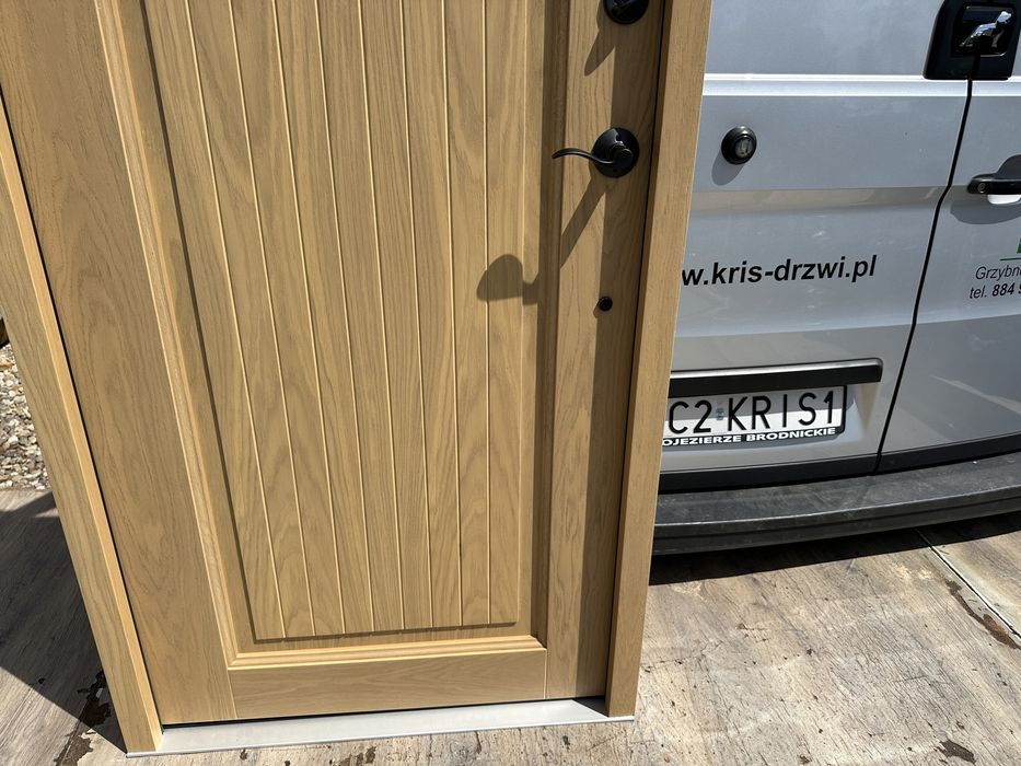 Drzwi wejściowe zewnętrzne drewniane Amerykańskie schlage Montaż PL