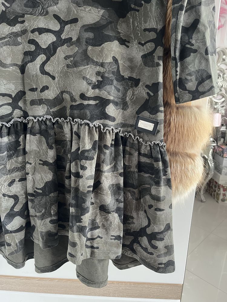 Włoska damska sukienka moro oversize uni