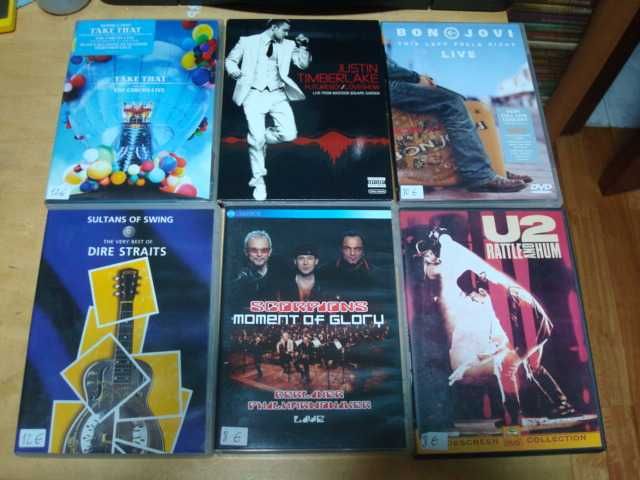 lote 20 dvds musicais bon jovi ,u2, ricky martin,killers,