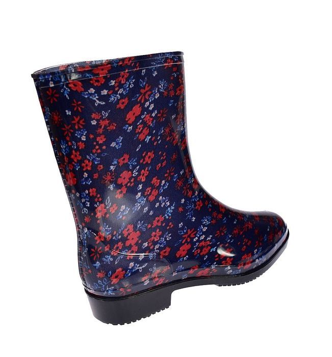Kalosze damskie gumowce kwiaty ANX-01 Red-2 rozm 37