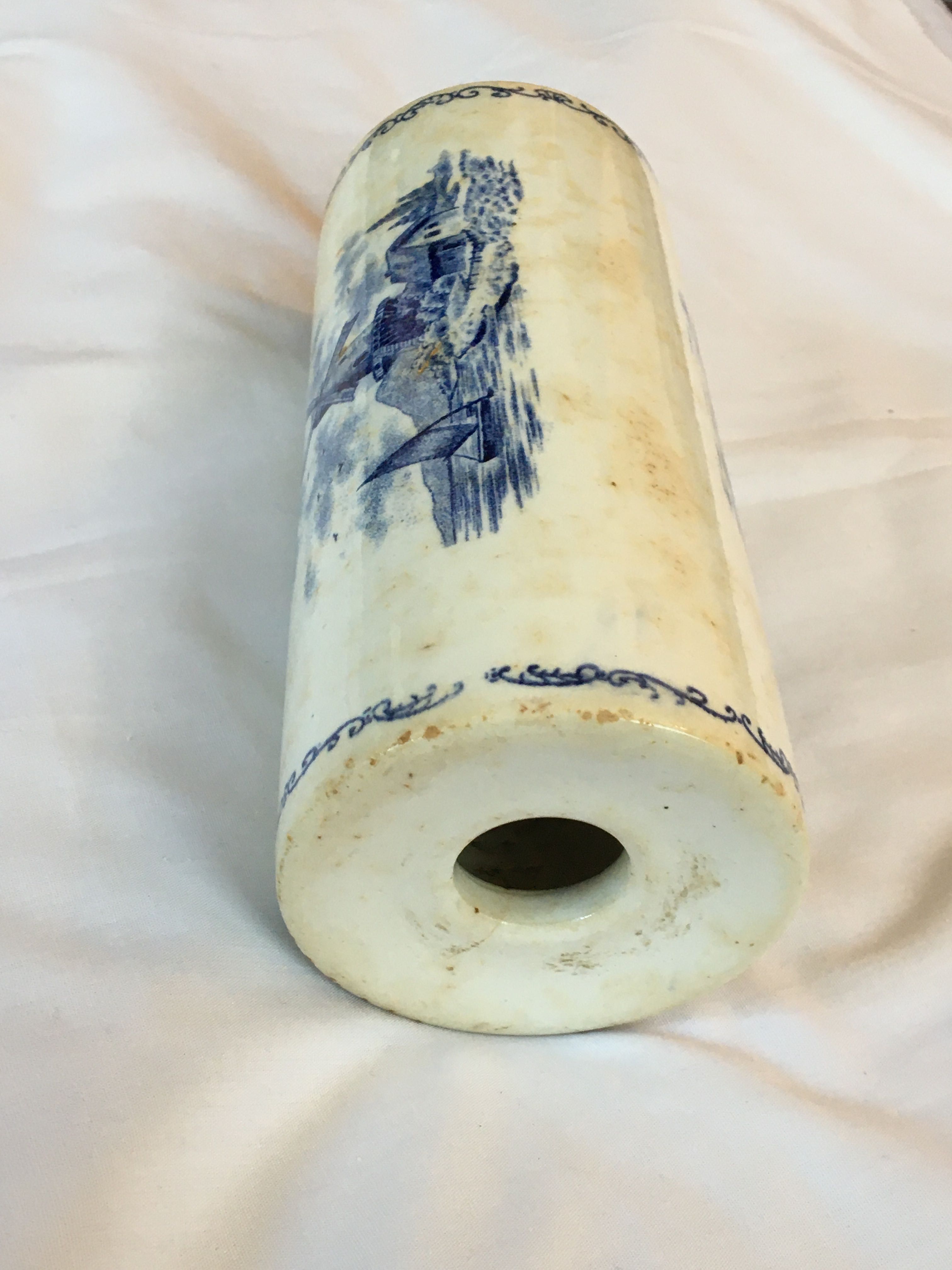 Stary, porcelanowy wałek do ciasta, niekompletny