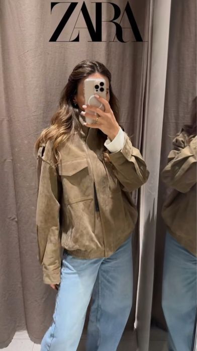 замшева куртка Zara 4341/770 ОРИГІНАЛ  В НАЯВНОСТІ S