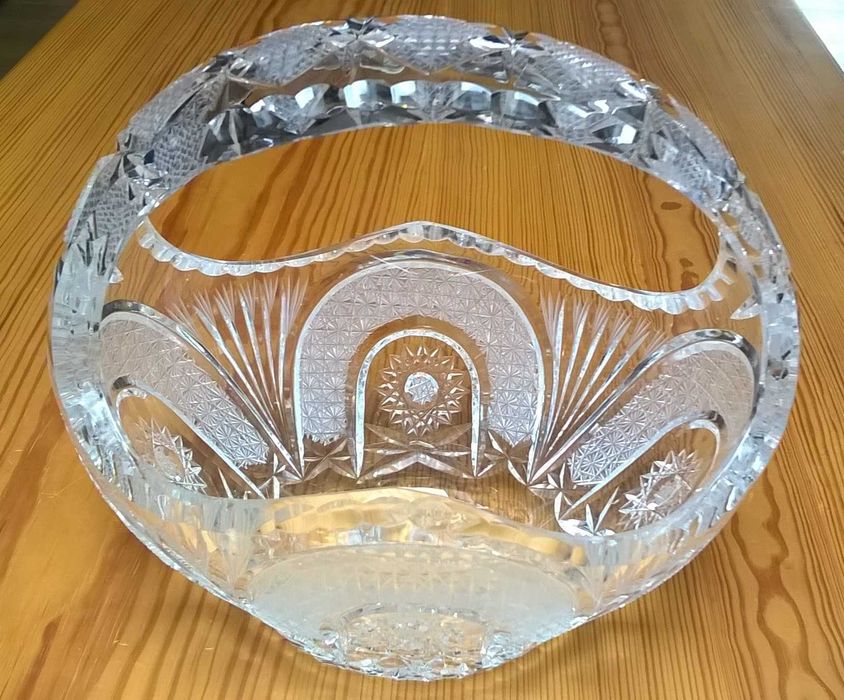 Koszyk kryształowy na owoce/słodycze – kryształ PRL