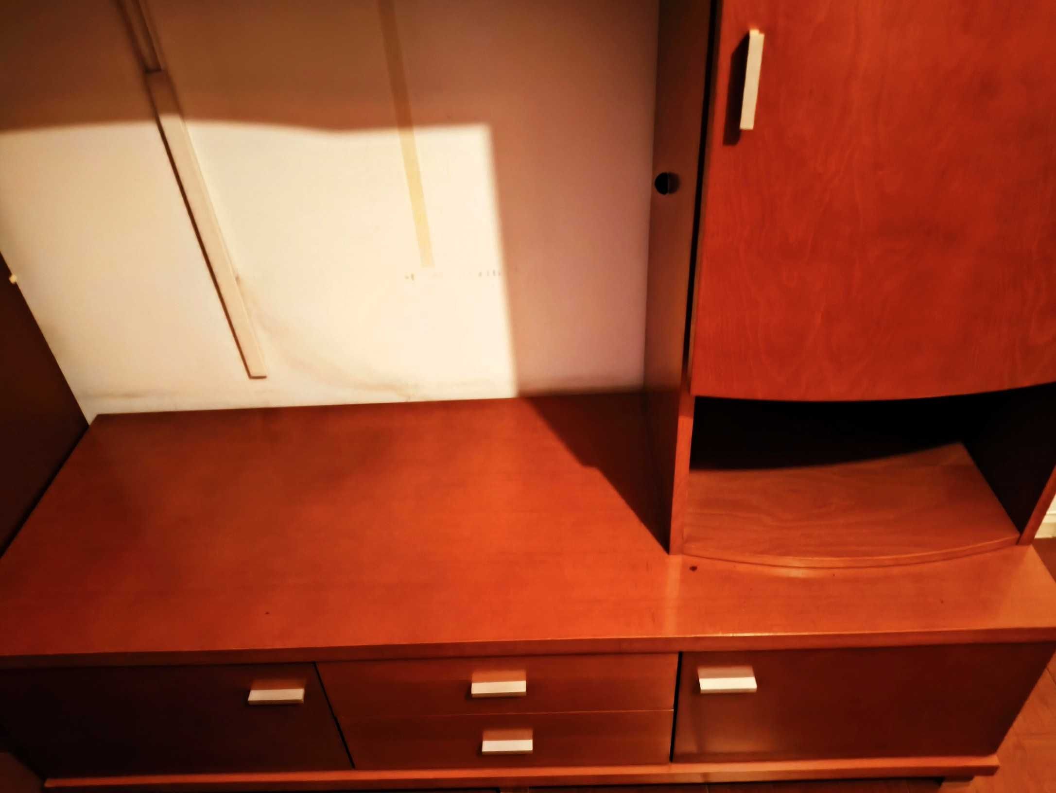 Conjunto Completo Moveis de Sala e Mesa de Jantar em Cerejeira Maciça