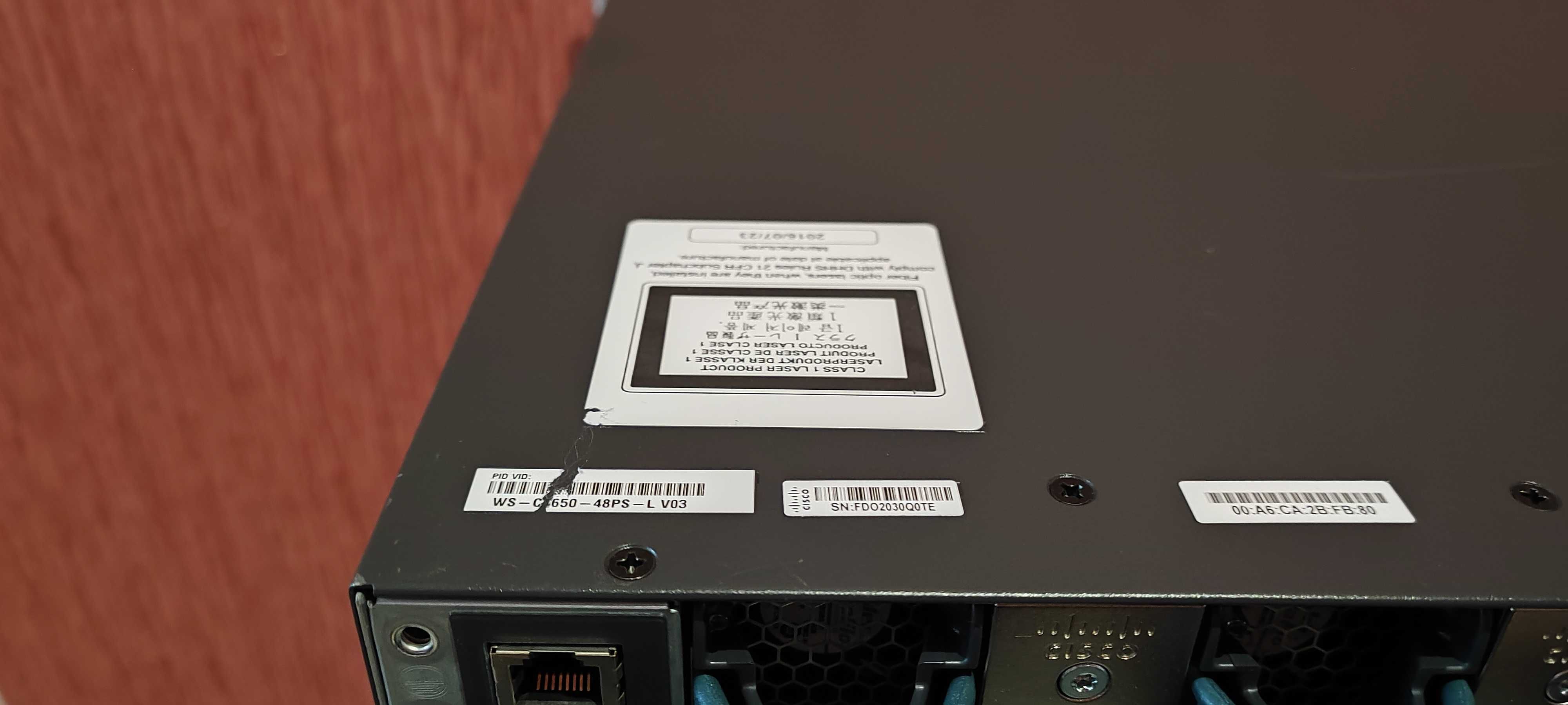 48POE+ Коммутаторы Cisco Catalyst WS-C3650-48PS-L uplink 1G нал/безн