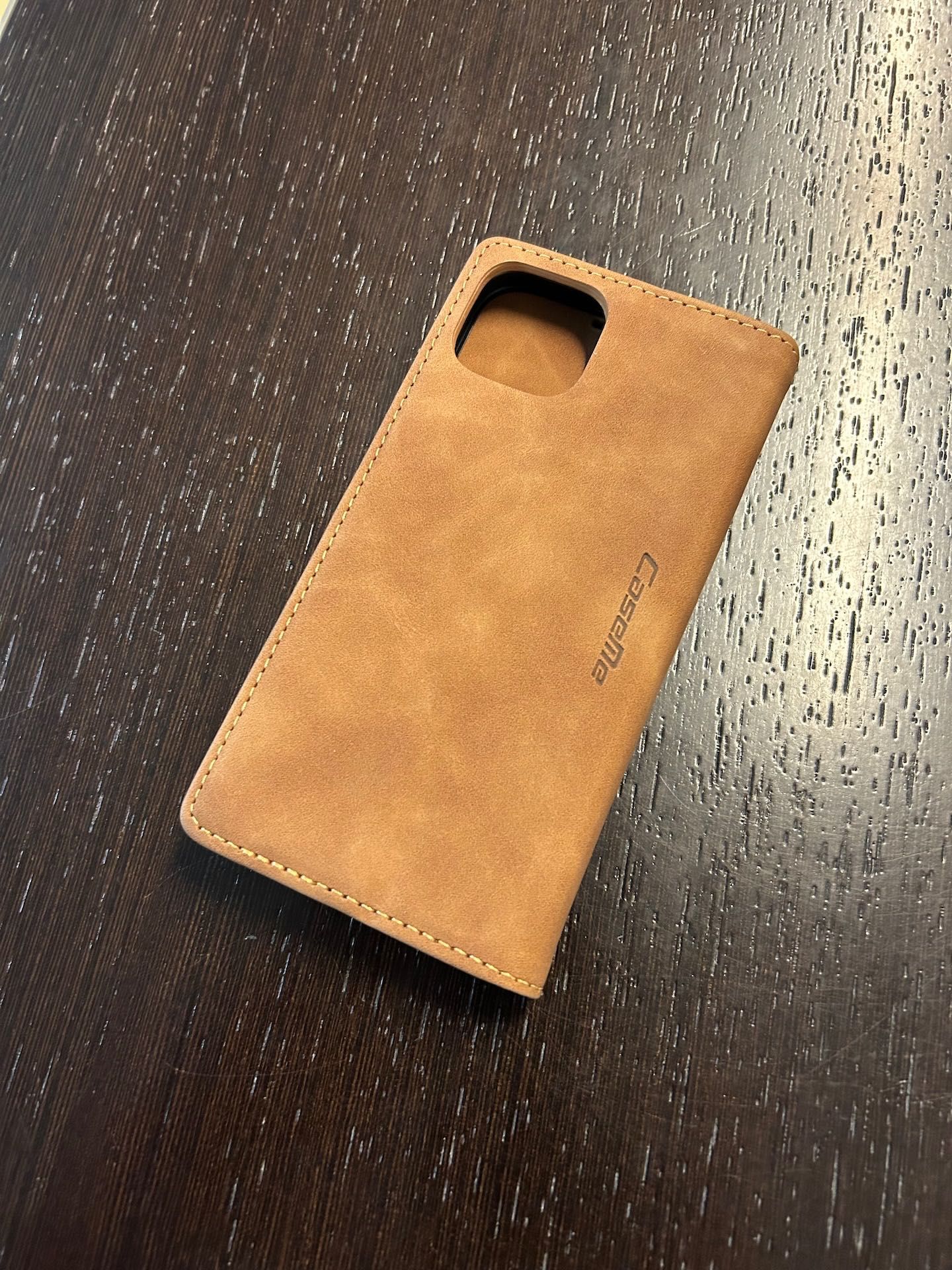 Capa para iPhone 14, tipo wallet pele castanho, nova