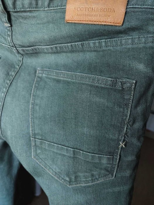 Джинсы Scotch&Soda Skim jeans Дания w32 stretch green grey.