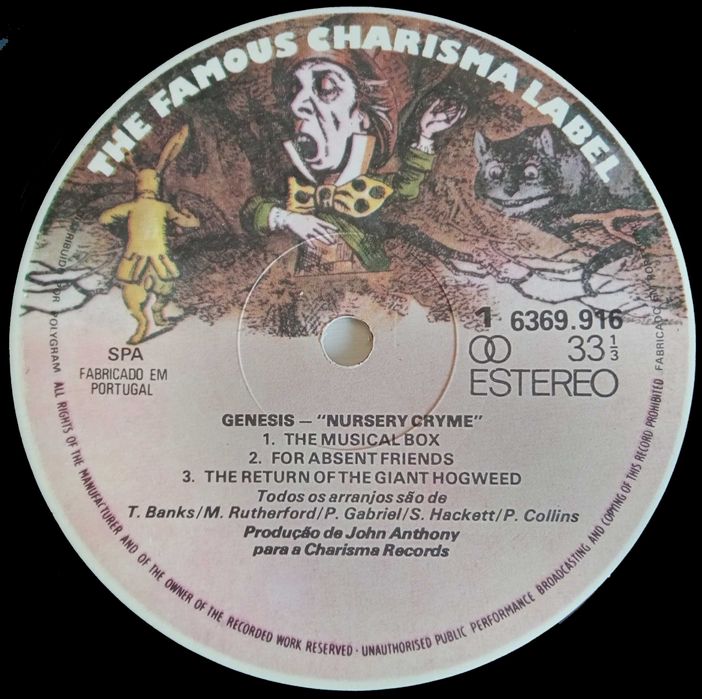 Genesis	- - - - -	Nursery Cryme	- - - - -	LP