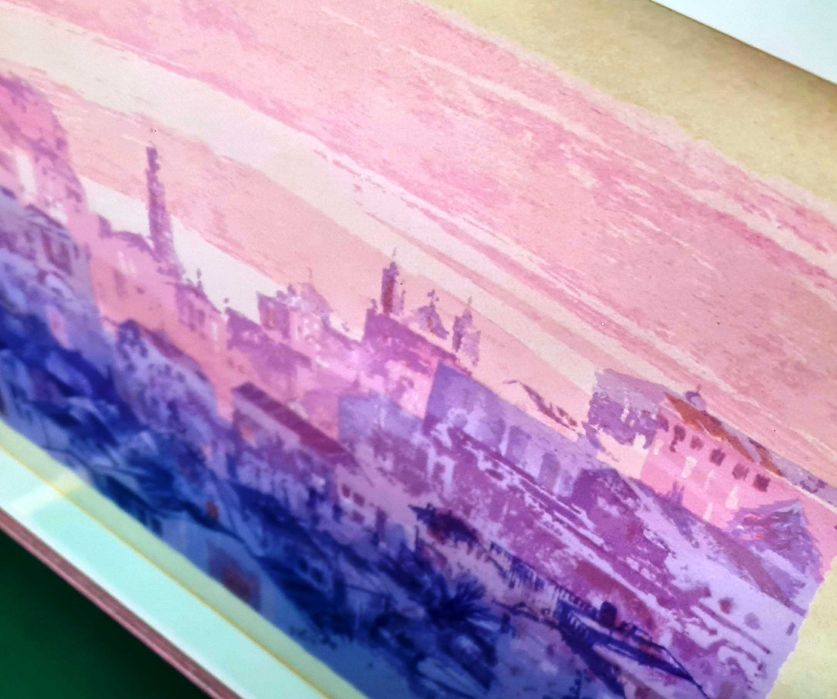 Quadro serigrafia da paisagem do Porto, do artista Júlio Capela