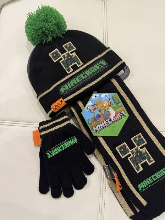 Шапка шарф перчатки рукавички майнкрафт minecraft  кріпер