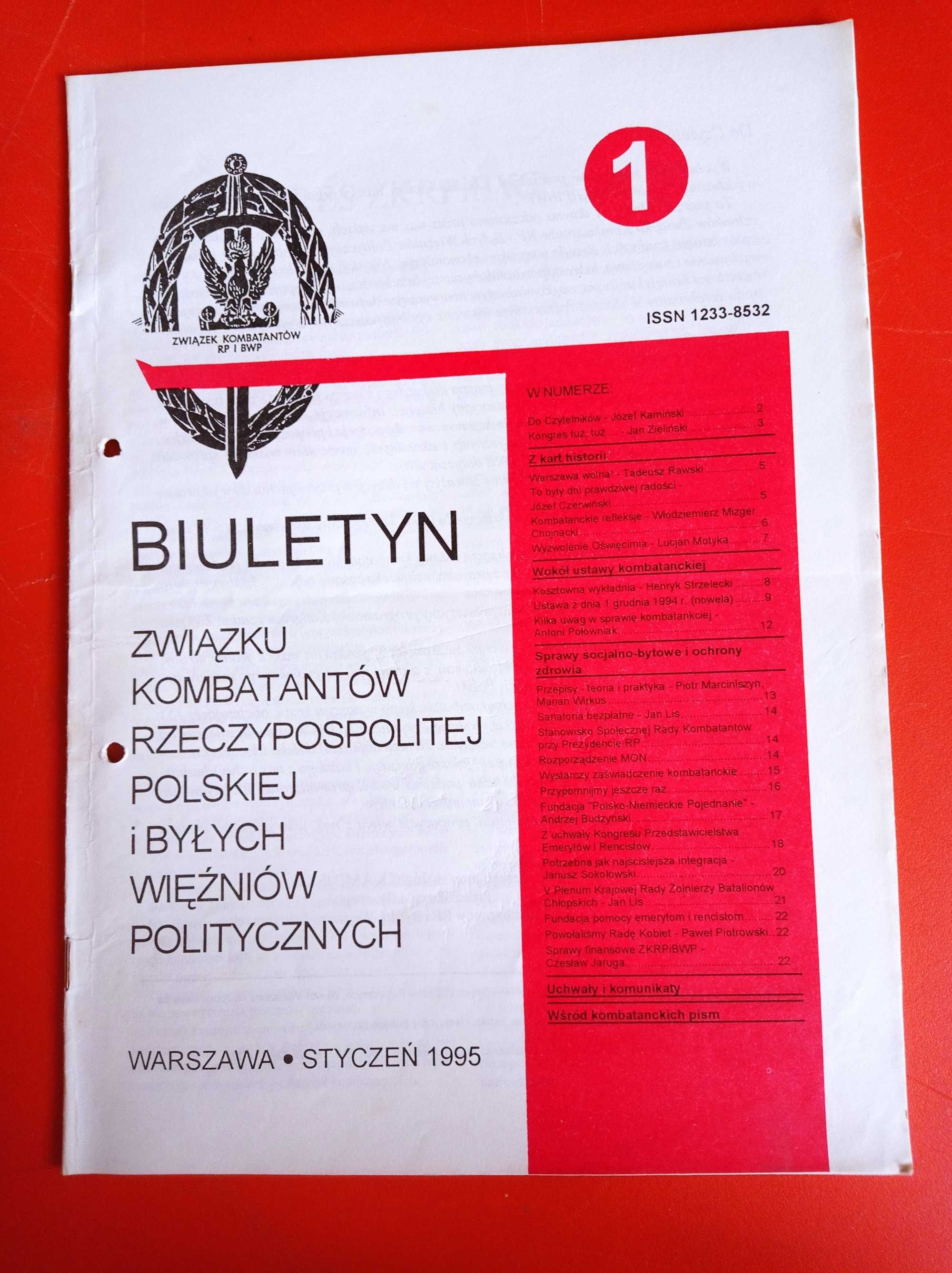 Biuletyn związku kombatantów RP, nr 1, styczeń 1995