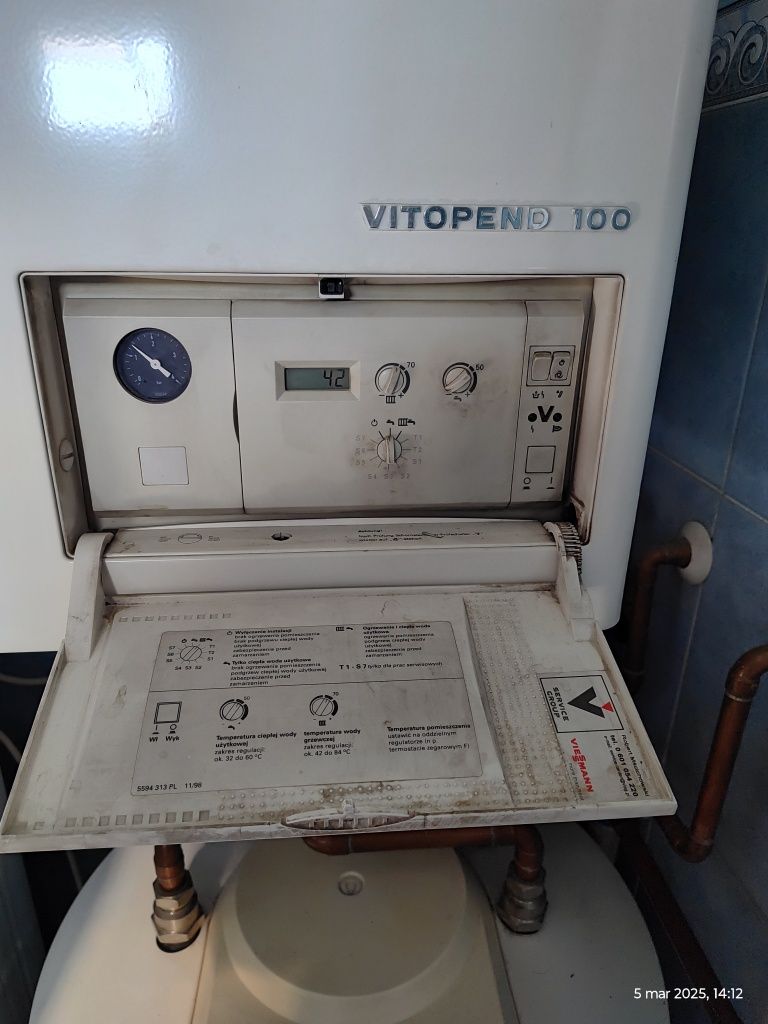 Piec dwuobiegowy Viessmann Vitopend 100 + zbiornik 100l Sprawny 100%