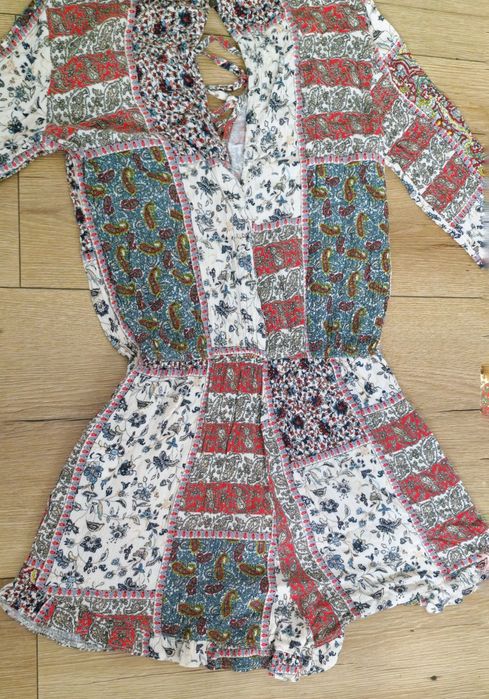 Kolorowy kombinezon American Eagle Outfitters, boho styl, rozmiar XS