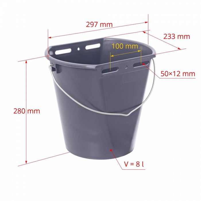 Wiadro do pojenia cieląt kompletne, 8 l.Wiadro laktacyjne dla cieląt