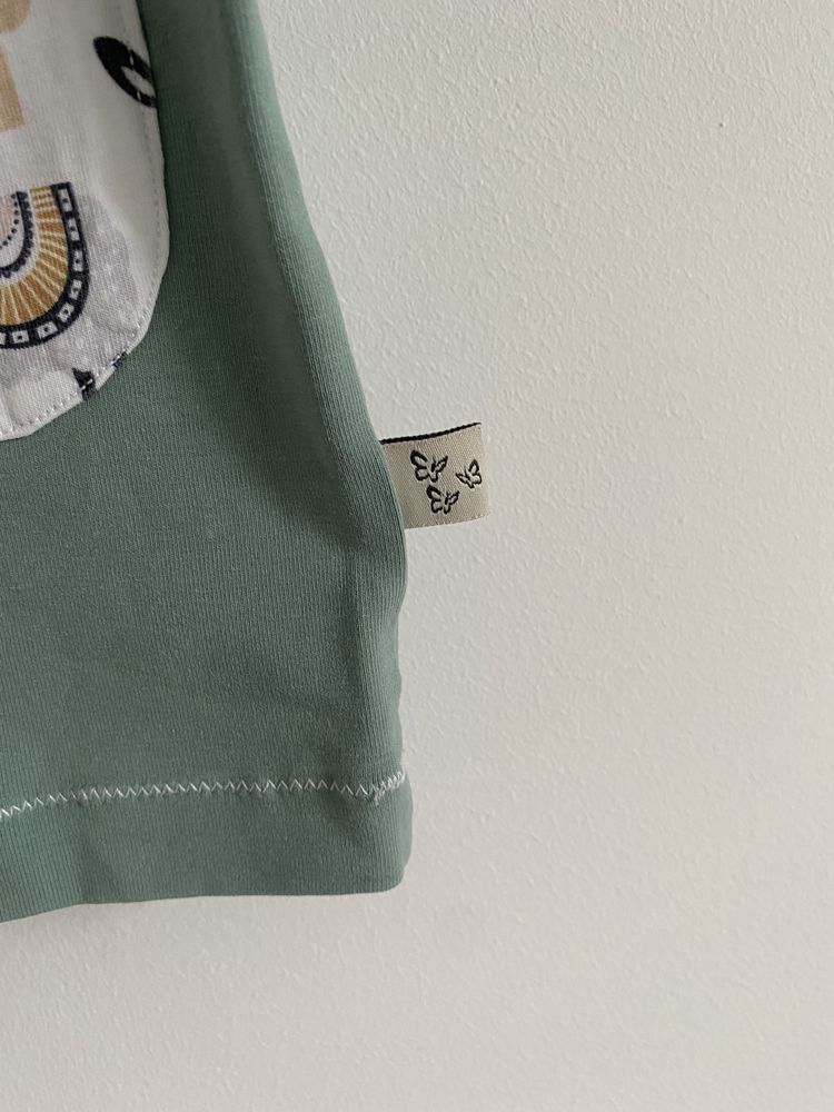 Bluzka tshirt Handmade 68 miętowy w lamy