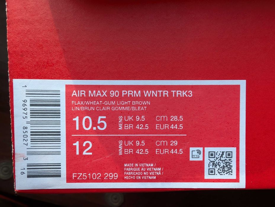 Nike Airmax 90 Castanho Tamanho 45