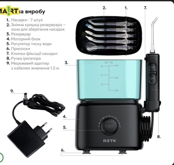 Іригатор, Ирригатор RZTK Dental Pro Black 220В