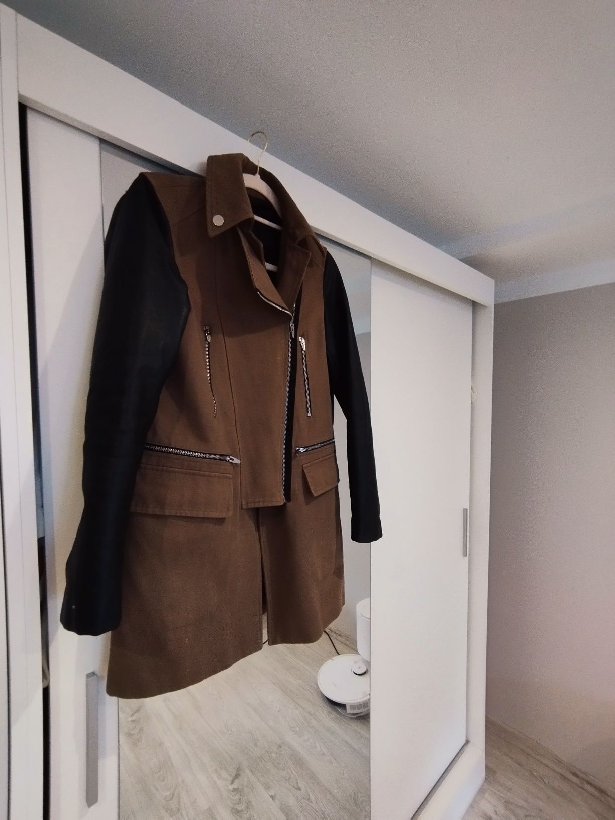 Kurtka parka, Zara, s, oliwkowa, khaki 100% cotton
