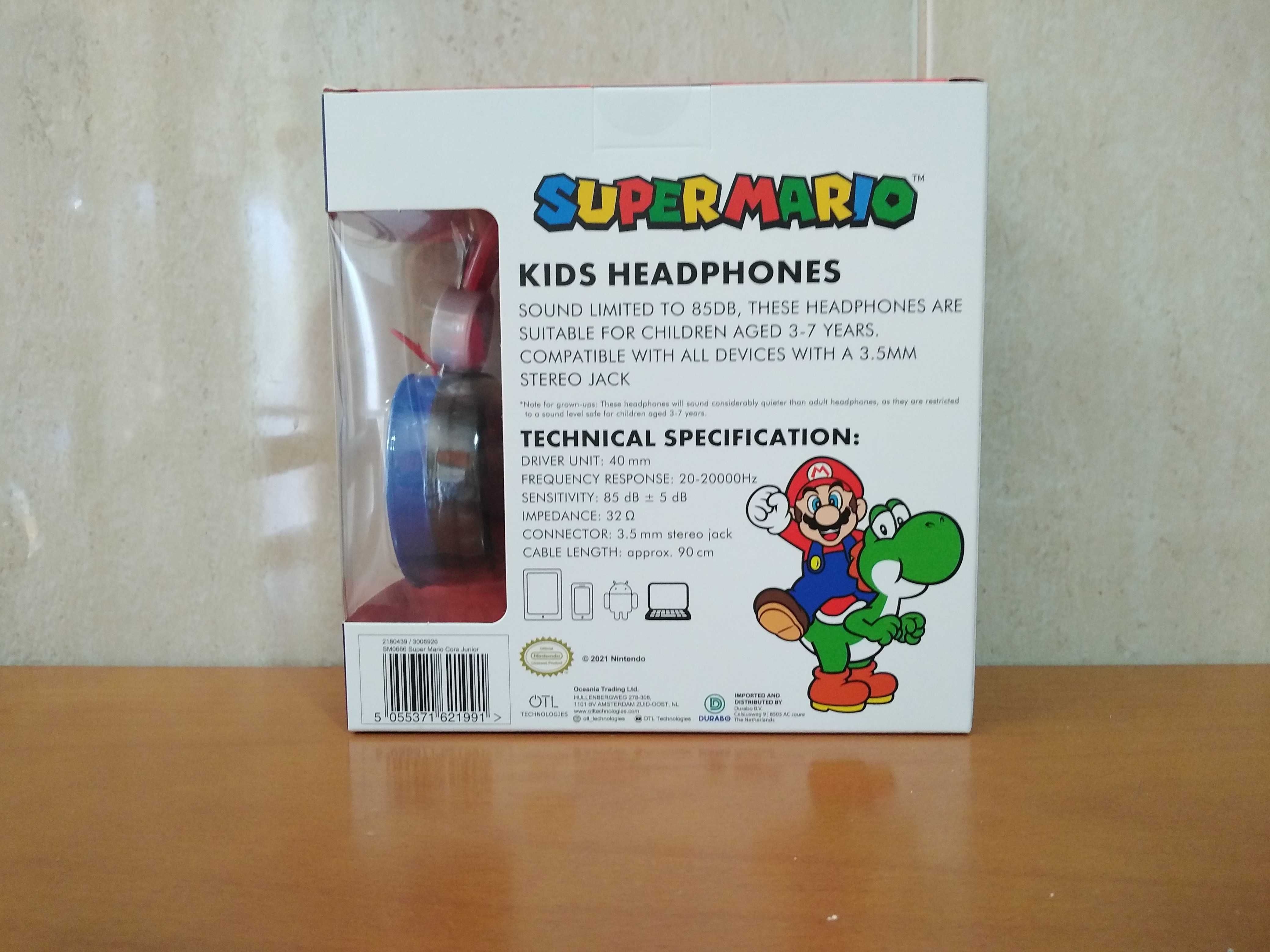 Super Mario Kids Headphones Nintendo Oficial Novo Selado