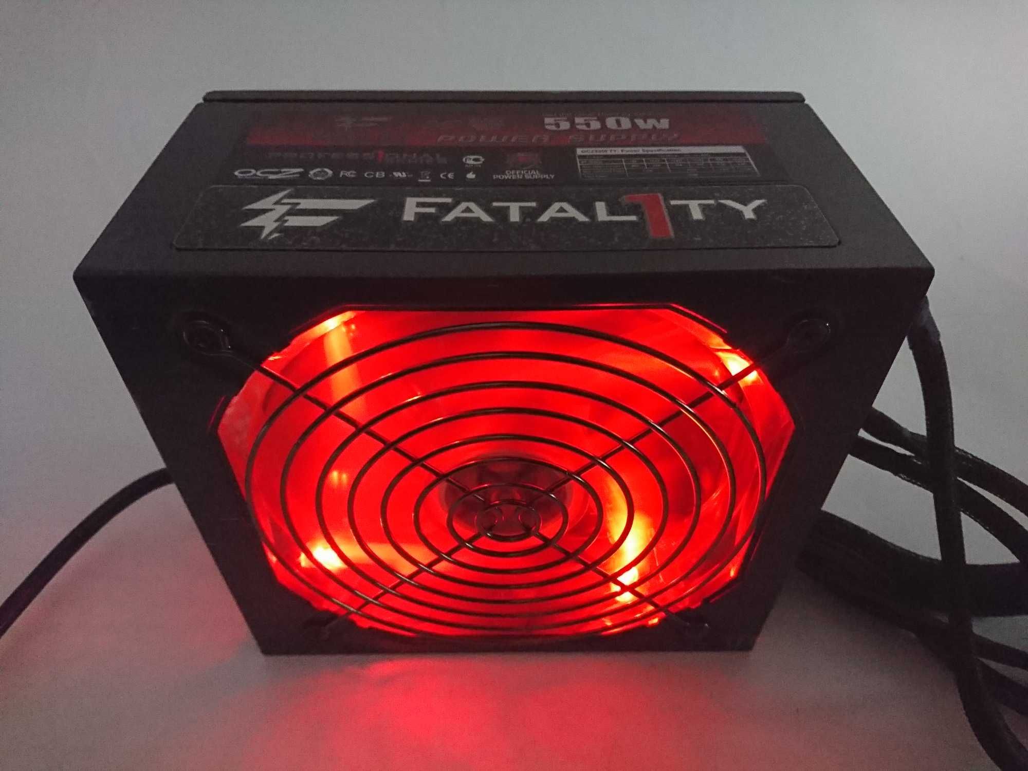 БЖ OCZ Fatality Gaming 550W, PCI-E 6pin,A-PFC,80 PLUS,пломба,підсвітка