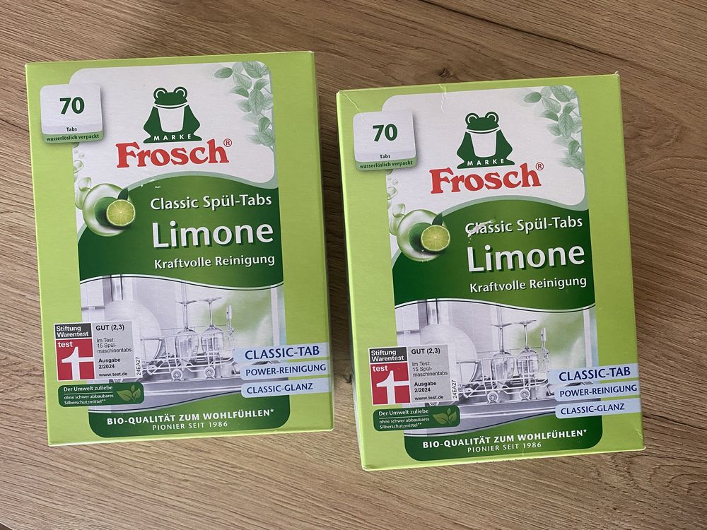 Frosch tabletki do zmywarki 2 opakowania - 140 sztuk limonka
