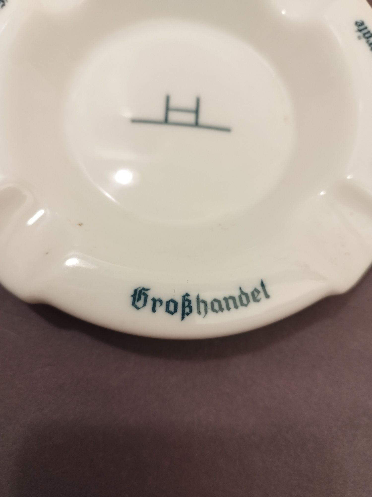 Przedwojenna popielniczka reklamowa porcelana